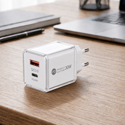 SnapVolt Mini 30W Charger Adapter - White