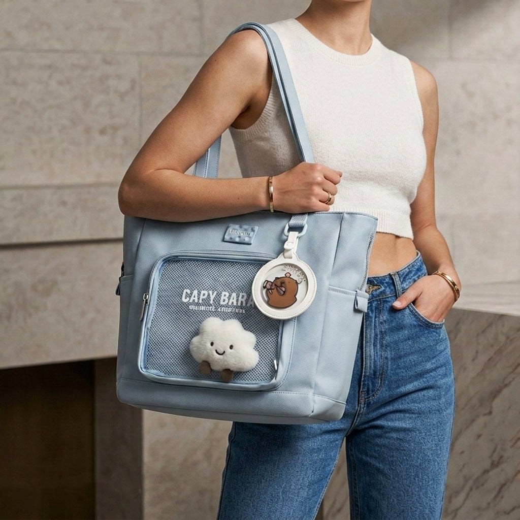Misty Blue Kawaii Multipurpose Bag