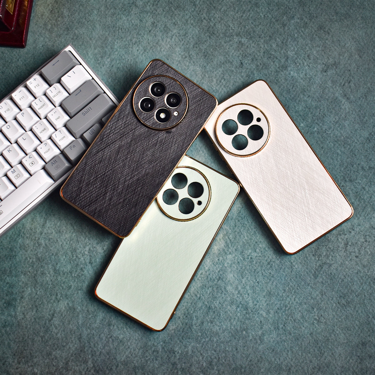 Golden Edge Bamboo Texture Case