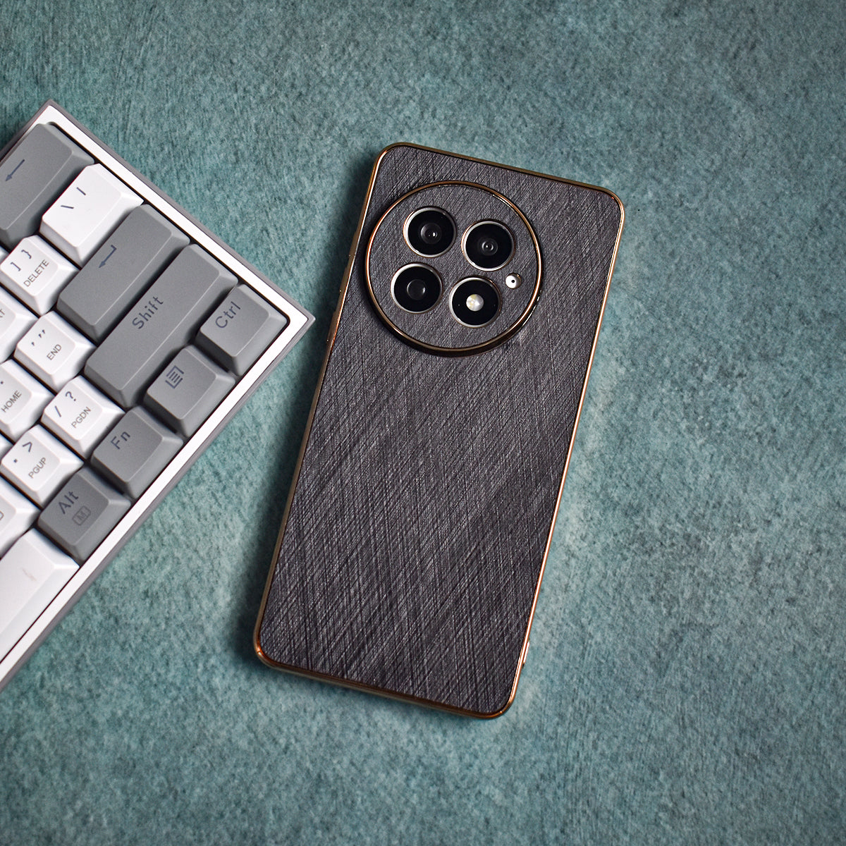 Golden Edge Bamboo Texture Case