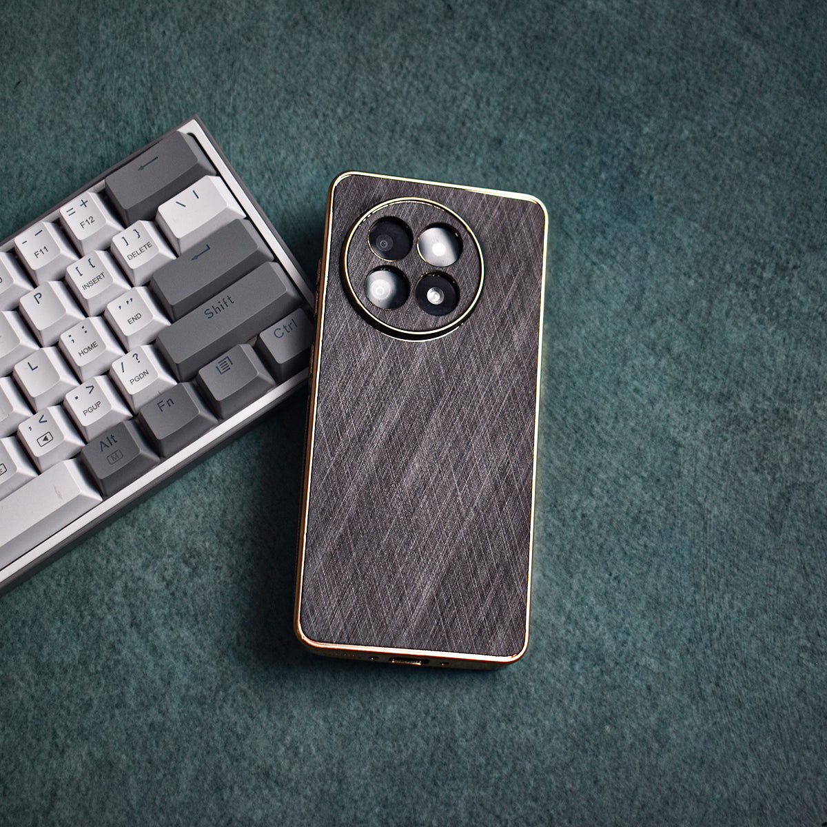 Golden Edge Bamboo Texture Case