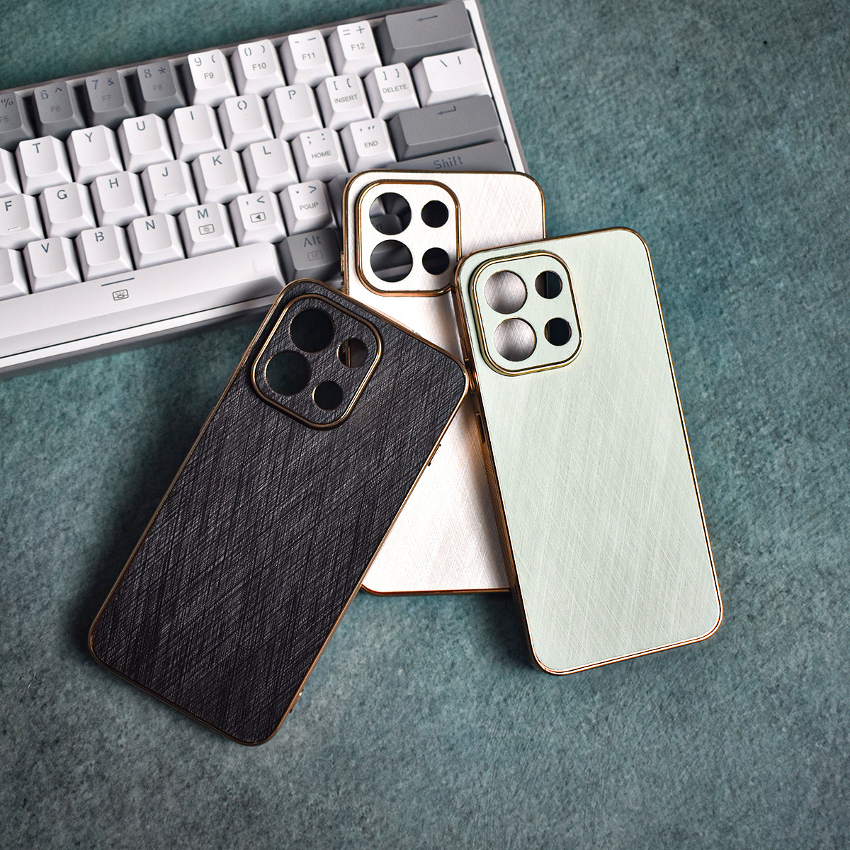 Golden Edge Bamboo Texture Case