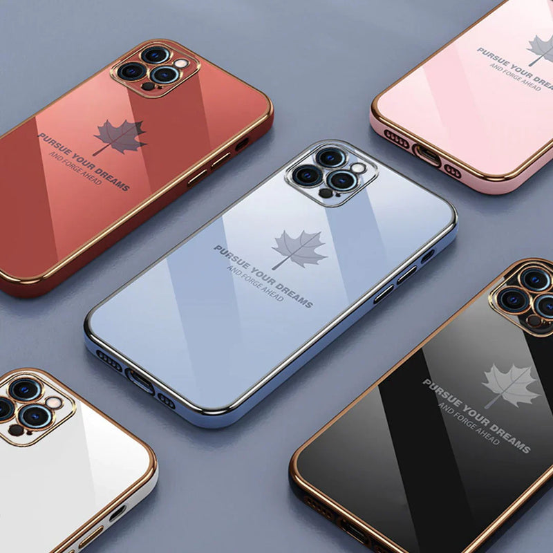 Electroplating Leaf Case With Lanyard