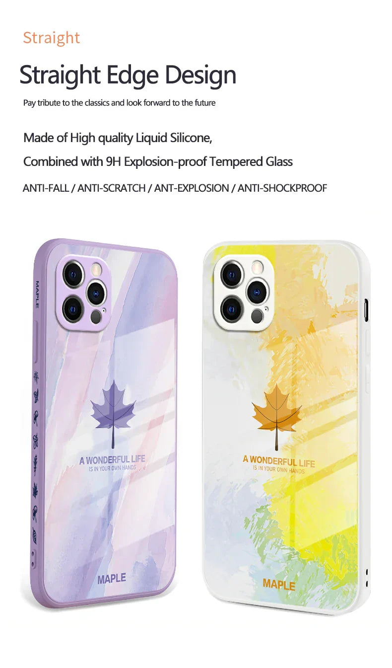 Maple Elegance Liquid Glass Case