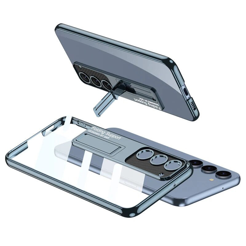Galaxy S Series - Anti-Yellowing Transparent Kickstand Protective Case