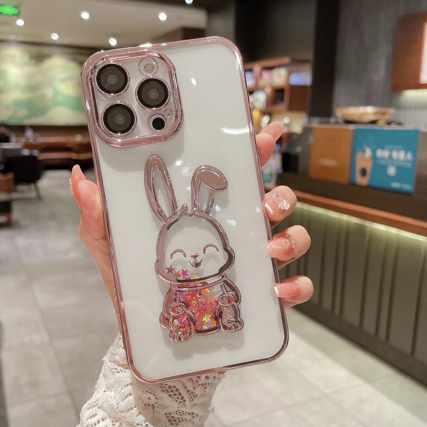 Rabbit Pattern Glitter Case