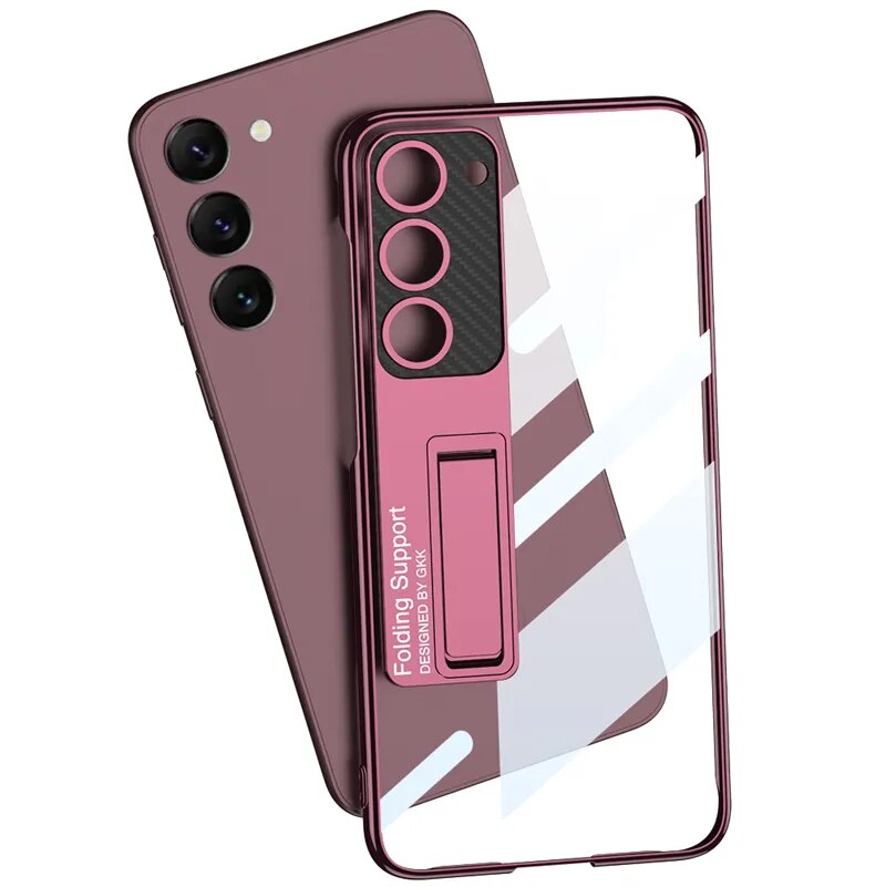 Galaxy S Series - Anti-Yellowing Transparent Kickstand Protective Case