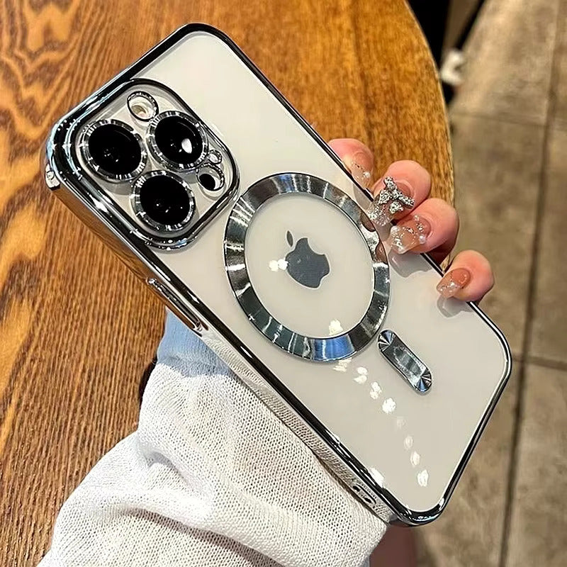 iPhone - Electroplating Glitter Transparent Magsafe Case