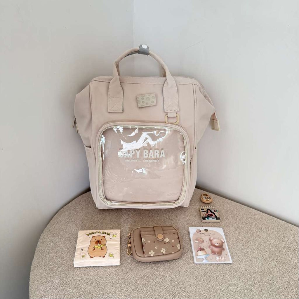 Soft Canvas Backpack  - Beige