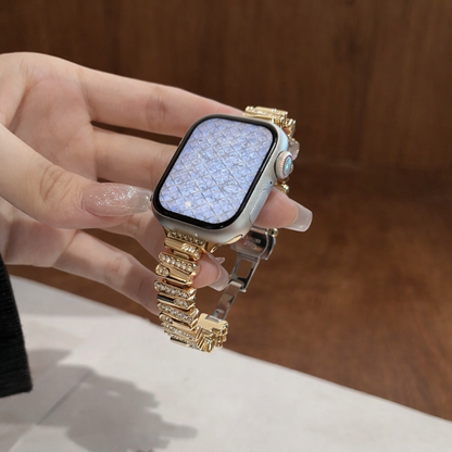Diamond Glow Metallic Strap - Gold