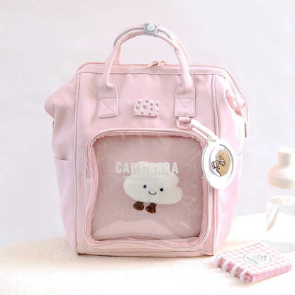 Soft Canvas Backpack for Women - Pink