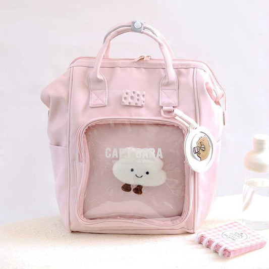 Soft Canvas Backpack for Women - Pink