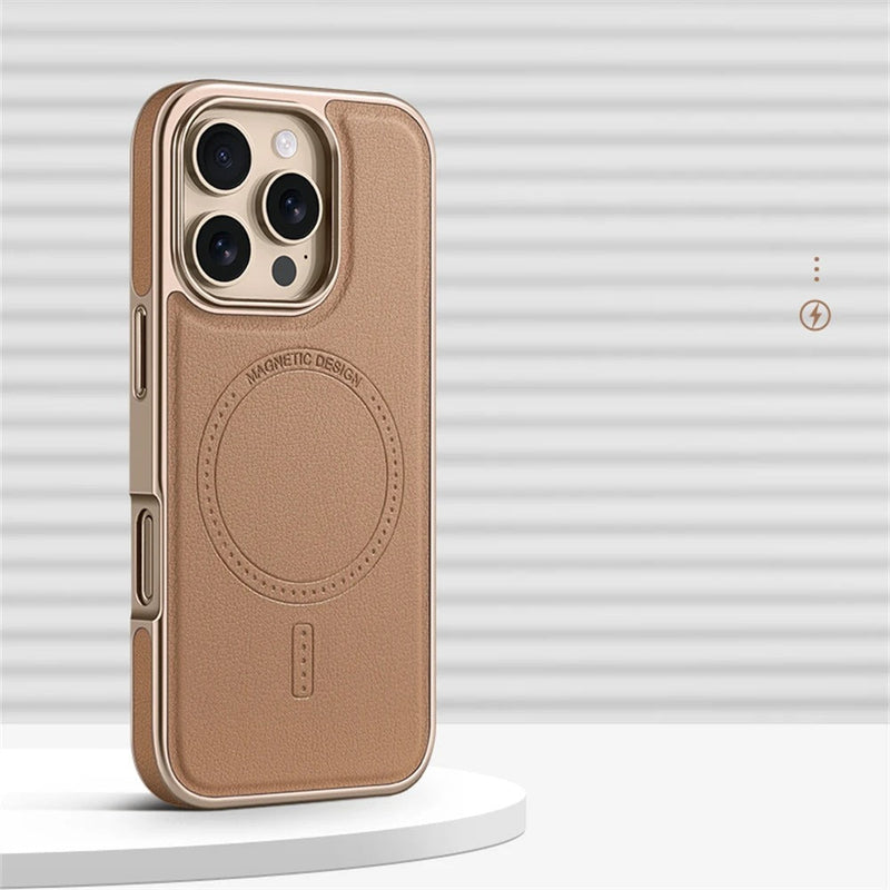 LuxeFrame Leather Magnetic Case