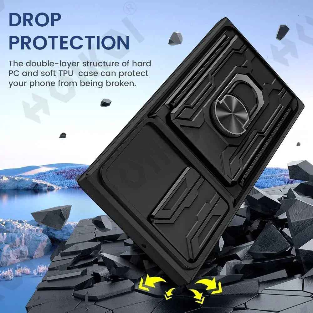 Galaxy S Series -  Slide Lens Camera Cover & Card Holder Case