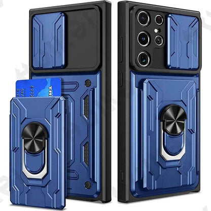 Galaxy S Series -  Slide Lens Camera Cover & Card Holder Case