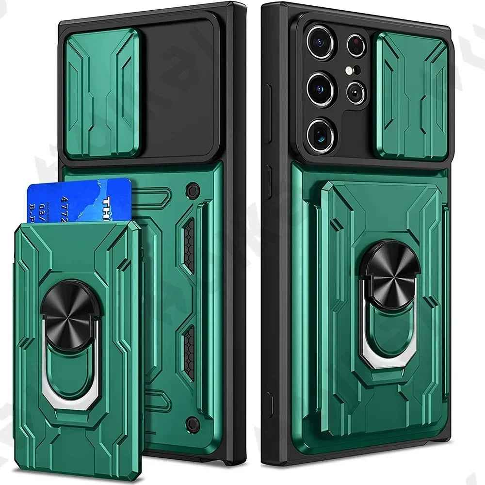 Galaxy S Series -  Slide Lens Camera Cover & Card Holder Case
