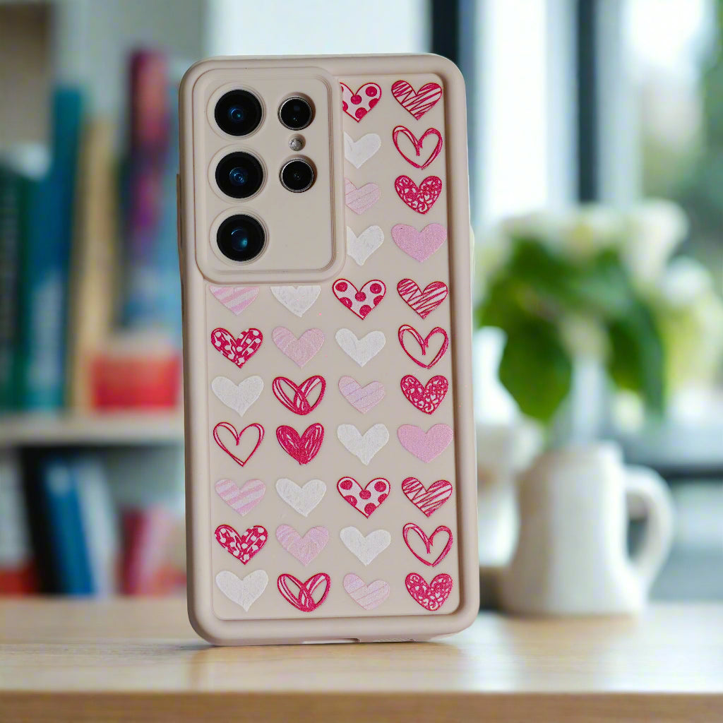 Doodle Love Hearts Case
