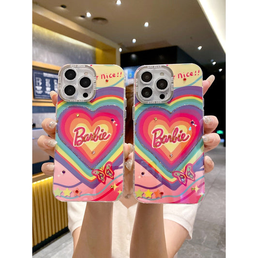 Heart Pattern Barbie Case - iPhone