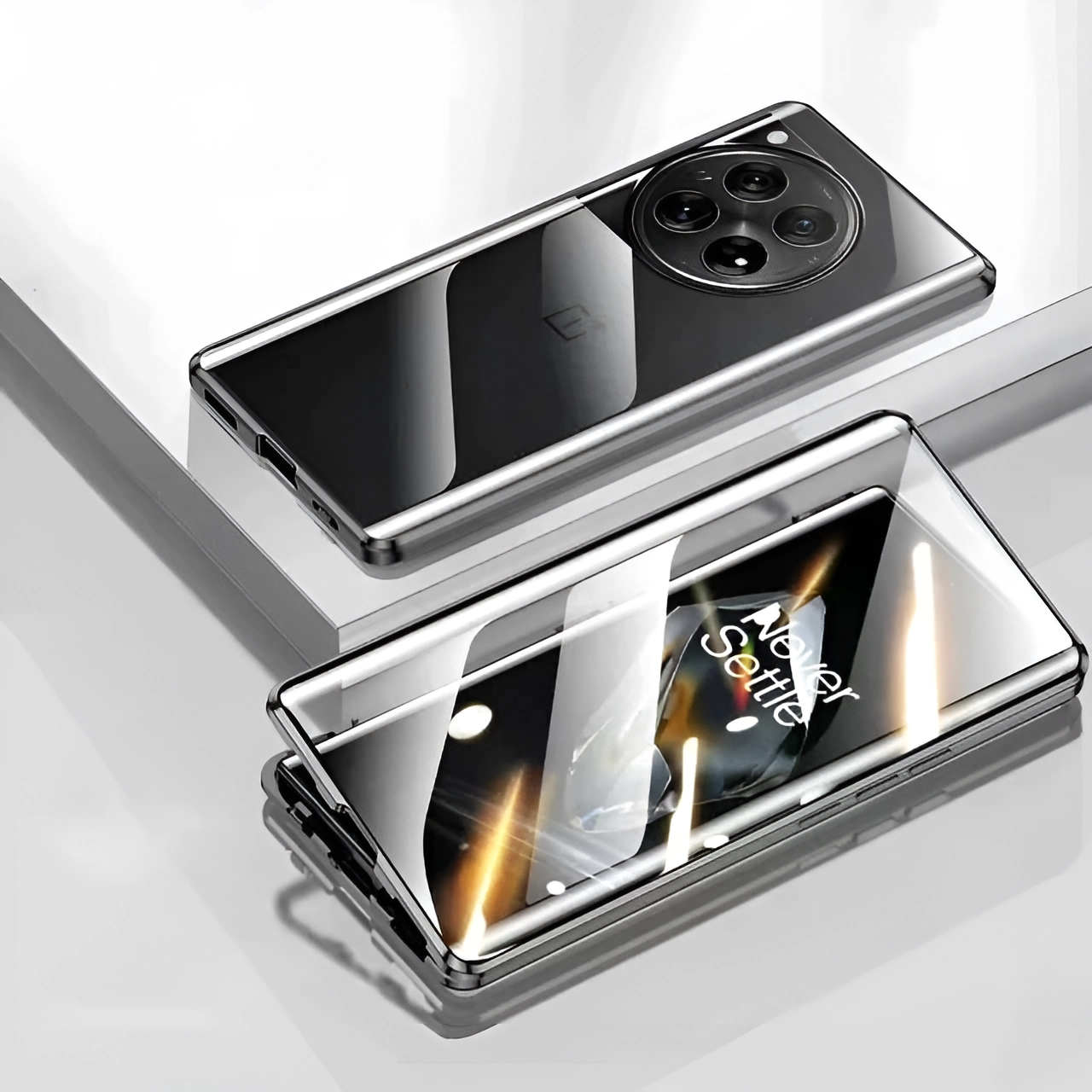 OnePlus Series - 360° (Front+Back) Metal Body Protection Glass Case