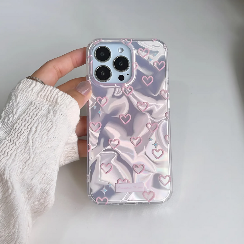 Pink Heart Ripple Texture Case - iPhone